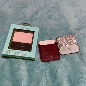 Kate Spade Pink, Burgundy, and Silver Glitter Card Holders sticker